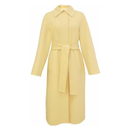 Jil Sander Belted Coats Gul, Dame Uldfrakker