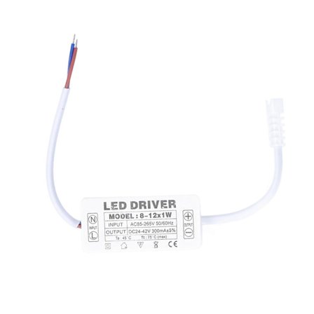 LED Driver 300mA Konstant Strøm Transformer DC24‐42V Lampe Strømforsyning Driver AC85‐265V