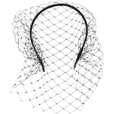 Hodebånd med svart slør hårbøyle hodebånd enkel elegant mesh hodeplagg (svart)