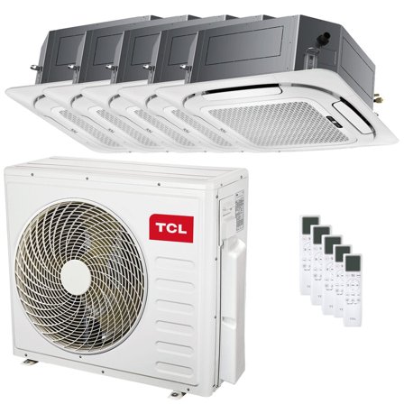 Condizionatore TCL Cassetta 4 vie Serie S penta split 12000+12000+12000+12000+12000 BTU inverter A++ wifi unità esterna 12.2 kW