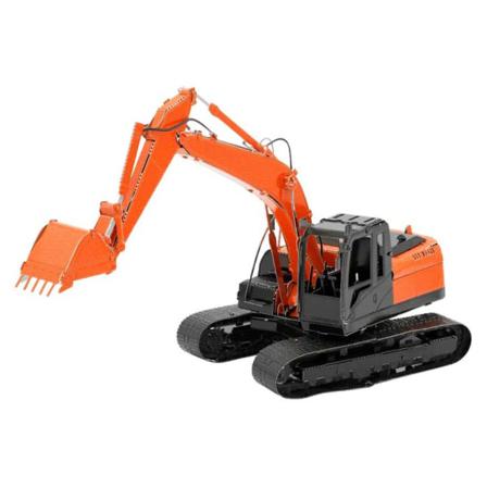 Metal Earth Fordon: Grävmaskin (excavator) Modellbyggsats Metall Orange