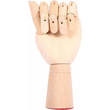 7 tommers trehåndmodell, leddbevegelig ledd myke fingre håndmodell for skissering tegning hjemmekontor skrivebord barn leker gave