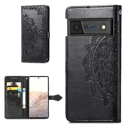 Mandala läder Google Pixel 6 Pro fodral - Svart