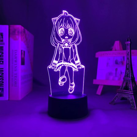 Anime SPY X Family Anya Forger LED-lys for barnerom dekorasjon bursdag rom dekor gave skrivebord 3D lampe Manga SPY X Family