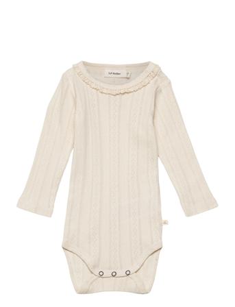 Nbfsafran Ls Slim Body Ju2 Lil Bodies Long-sleeved Beige Lil'Atelier