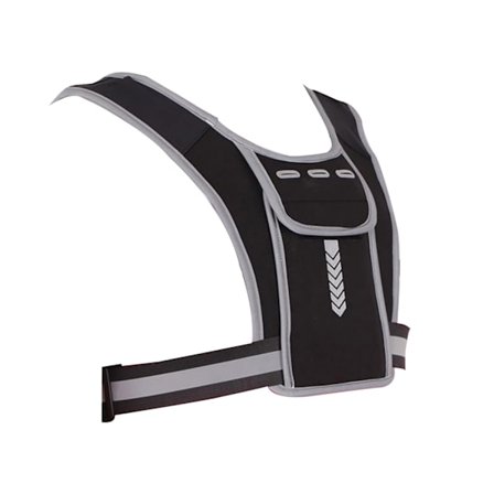 XJ Juoksuliivi puhelintelineellä, heijastava juoksuliivi, lisävaruste 2 olkataskulla sekä etu- ja takataskuilla, säädettävä juoksuliivi