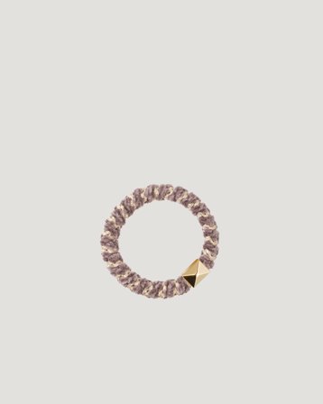 Dark Department Fluffy Fat Hair Tie W/Gold Beige Accessoarer Pige - Kids Brand Store