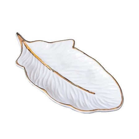 Fjäderformad smyckeskål i keramik, multifunktionell förvaring av örhängen, ringar och halsband, för hemmet