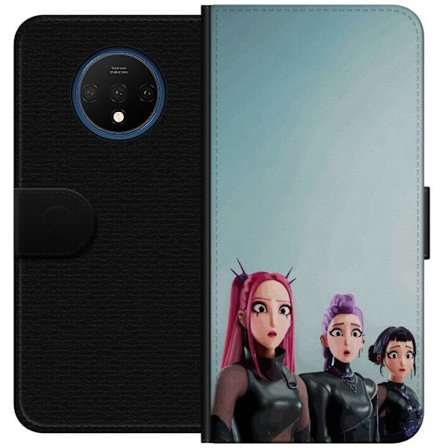 Kompatibel Tegnebogsetui til OnePlus OnePlus 7T Tre animerede kvinder med farverigt hår i futuristisk stil og overraskede udtryk