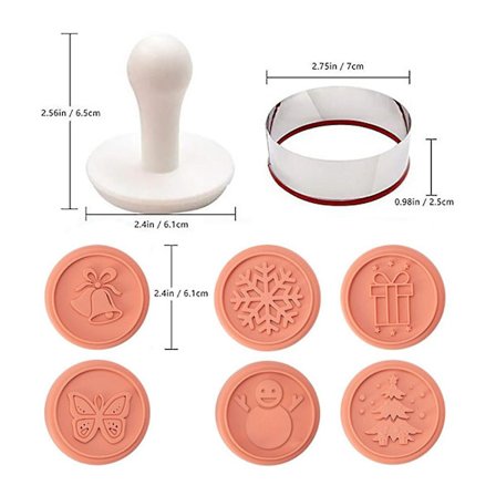 Silikonestempel-sæt Julekiks - Kageprægningsstempel-sæt