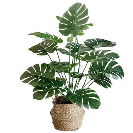 Konstgjord Monstera Växt Realistiska Falska Växter med Krukor för Hem- och Kontorsdekoration