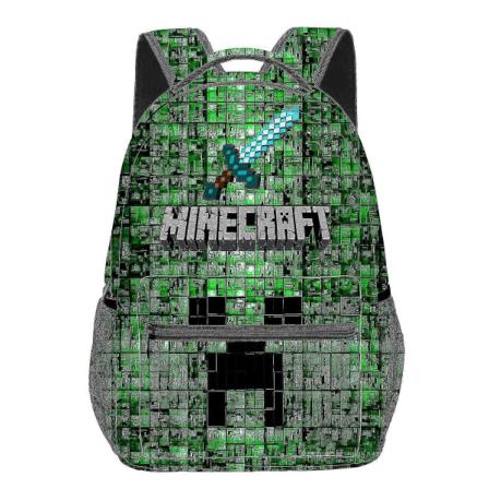 Gutteryggsekk Barn Sort Minecraft Gamer Bag Skoleryggsekk One Size