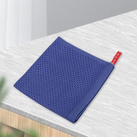 2st Fyrkantig Pläd Kökstrasa MÖRKBLÅ 34X34CM