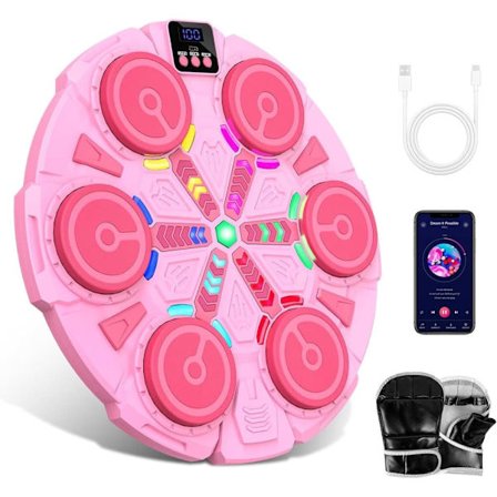 Boksemål med Musikk, Bluetooth & Boksehansker – 4 eller 6 Mål, Trening for Barn & Voksne