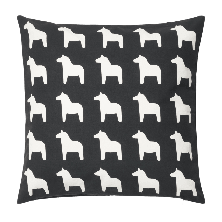Åhléns Home Kuddfodral DALAHÄST 50x50 cm Kuddar Svart ONESIZE