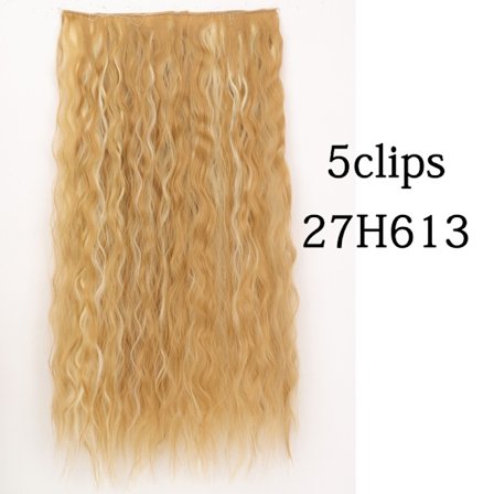 Syntetisk 22 32 tum 5 Clips Hårförlängning Värmebeständig falska hårstycken Långa vågiga frisyrer Clip In Hair Extensions