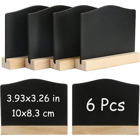 6-pack Mini Chalkboard Signs, Kitchen Notes Chalk Boards With Stands 10x7.2cm Small Blackboard
