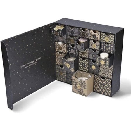 Adventskalender - WEB2O - Original - 24 doftljus - Vax, Glas, Papper - 30x8,5x29,5 cm