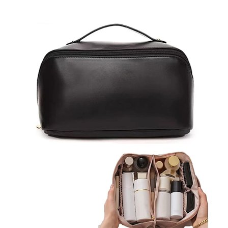 Stor rejse makeup taske, læder makeup taske, vandtæt