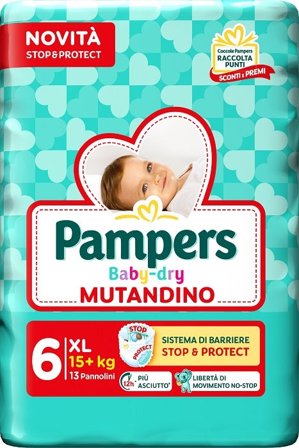 Pampers Baby Dry Pannolino Mutandina Extra Large Small Pack 13