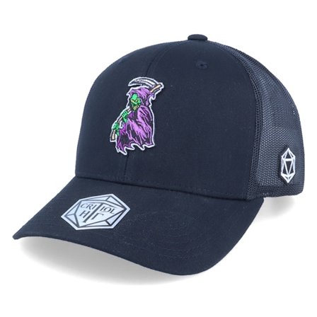 Critiql Hit - Svart trucker Caps - Death Reaper Color Patch Black Trucker @ Hatstore