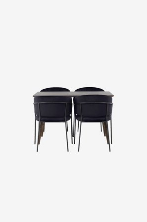Venture Home - Ruokailuryhmä Kaseindon ja tuolit Selma, 4 kpl - Ruskea - Ruokailuryhmät - - Homeroom