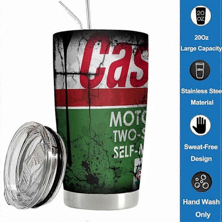 20 unssin WD40 ruostumattomasta teräksestä valmistettu tyhjiökuppi, kaksoisseinäeristetty STP-moottoriöljynsuodatinpainatus pillillä ja kannella, 