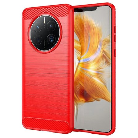 Til Huawei Mate 50 Pro 4G Cover Anti-Ridse TPU Telefon Skal Kulfiber Tekstur Telefon Beskytter