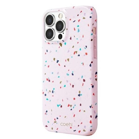 Uniq Coehl Terrazzo kotelo iPhone 13 Pro Max - vaaleanpunainen