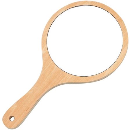 Salon Hårpleje Håndspejl Rundt Håndspejl Med Træhåndtag