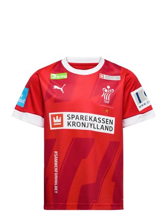Dhf Home Jersey Jr T-shirts Short-sleeved Rød PUMA*Betinget Tilbud