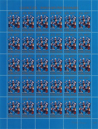 Færøerne - julmärkeark 1977 - Takket - Ubrugt eller foldet