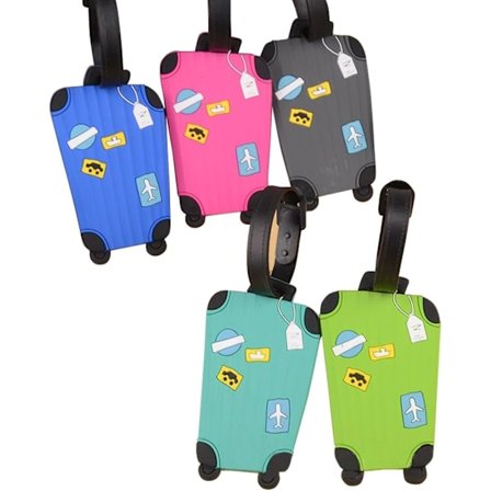 Matkatavaralappu PVC 5 kpl Matkalaukku Tagit Liiketoimintamatkat Tagit ID-Tarrat Kortinpidin Turvallinen Laukku Tagi