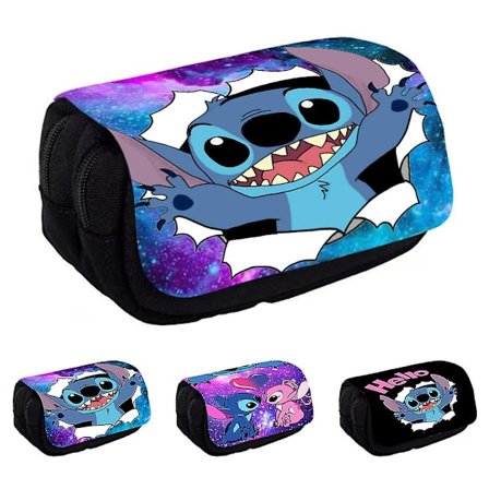 Stitch Penal Stort Kapasitet Skrivesaker Veske Student Pennal Doble Lag Skrivesaker Organizer For Barn Gaver