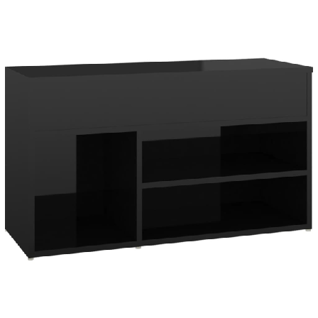 Vidaxl Skobänk Svart Högglans 80x30x45 Cm Konstruerat Trä Svart