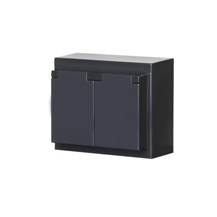 ABB Impressivo Stikkontakt 2-veis, IP44, utenpåliggende, antrasitt, Strømbrytere & vegguttak