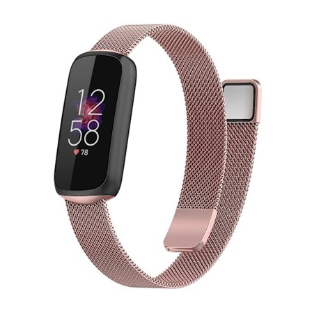 Rosa Rosa kompatibel med Fitbit Luxe Special Edition Metallarmband