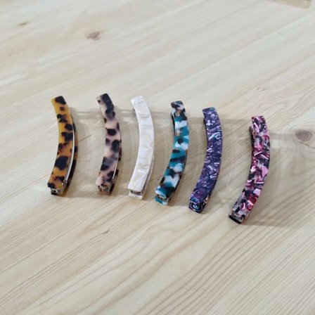 6-pak smalle hårnåle til kvinder, skildpaddemønster, acetat, fransk stil