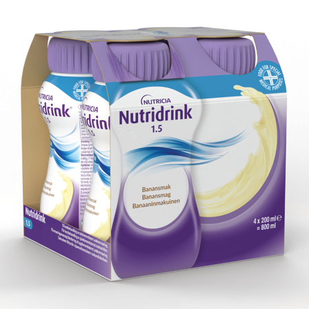 Nutridrink Næringsdrikk, Banan, 4x200 ml