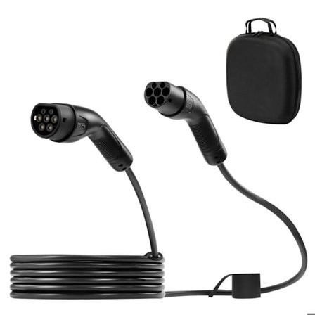 Laddkabel för Elbil Typ 2-Duoku-16 A-7 m-11 kW-Trefas AC 480 V-50 Hz-IP65-Levereras med en Bärväska