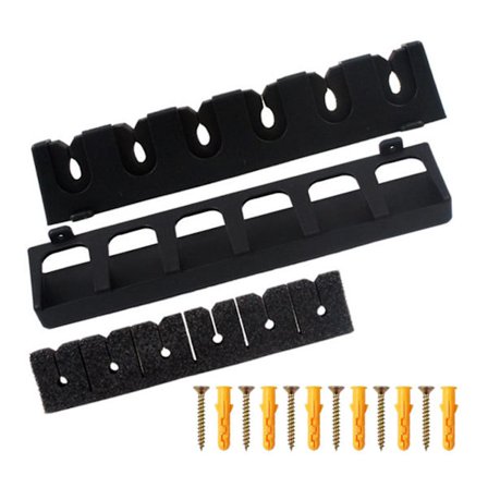 ABS Fiske Stang Holder Veggmontert Holder 6 Stanger for Garasje Kjeller Hytte