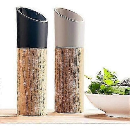 Salt- och pepparkvarnset med höga svarta och vita salt- och pepparkar, justerbar grovlek, perfekt present till salt- och pepparkvarnar
