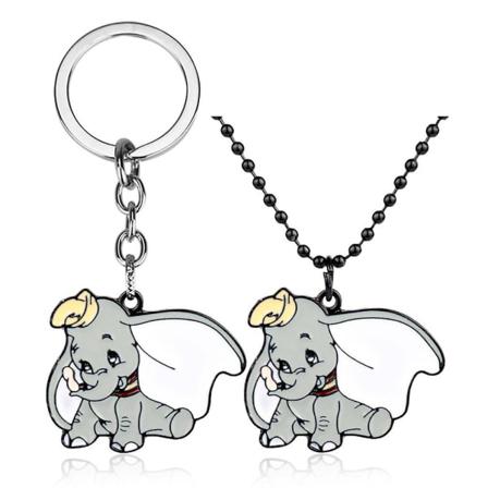 2st Dumbo Elephant Nyckelring Halsband Cartoon Pendant