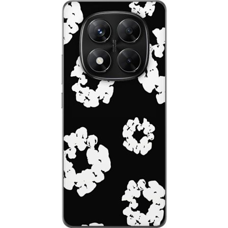 Xiaomi Redmi Note 14 Pro Gjennomsiktig deksel Contemporary Tears-look med denimfølelse og blomstermotiver som skaper en moderne, eksklusiv og trendy
