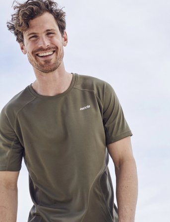 ZEBDIA Men Sports T-Shirt/Chest Print - Khaki green - XXL