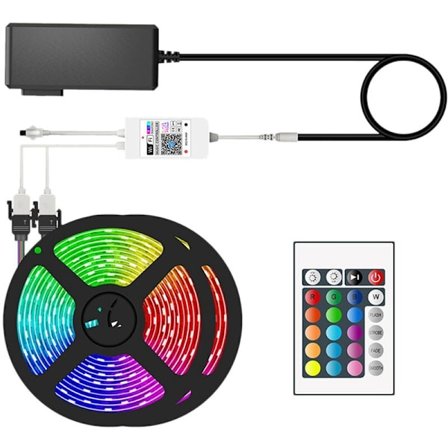 SMD5050 RGB LED-lys med fjernkontroll Smart Phone-app for å kontrollere LED-lys for soverom bar rom DIY 20M EU-plugg