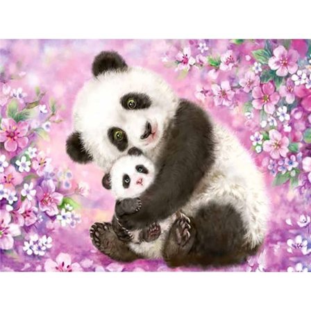 30x40cm, Sød Panda 5d diamantmalet rhinestones broderi lærred