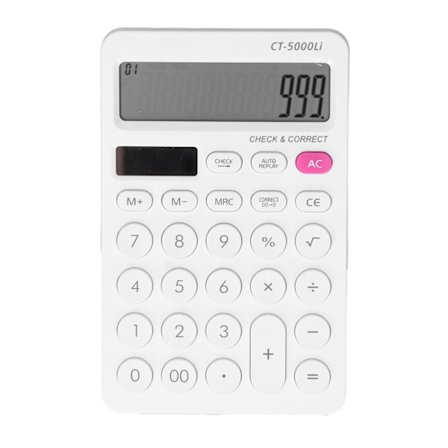 Solar Calculator Solar Battery Dual Power Supply Företagstyp Godis Färg Kontorsräknare för StudentIvory White