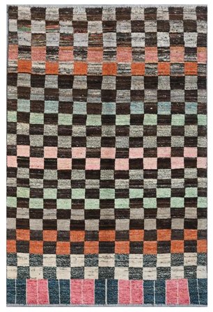 Moroccan Berber - Afghanistan Moderne Svart/Brun (Ull, Afghanistan)