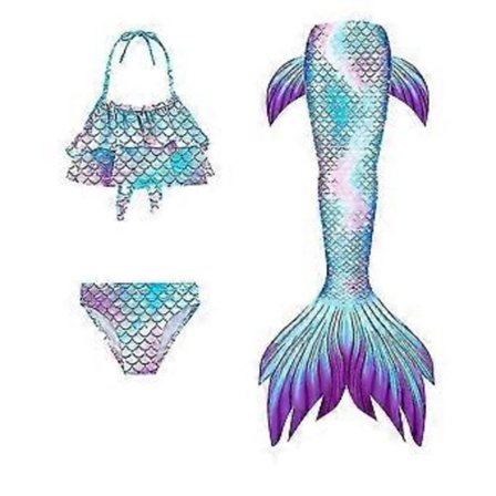 Børne Havfrue Badedragt Havfruehale Badedragt (140cm GB65)